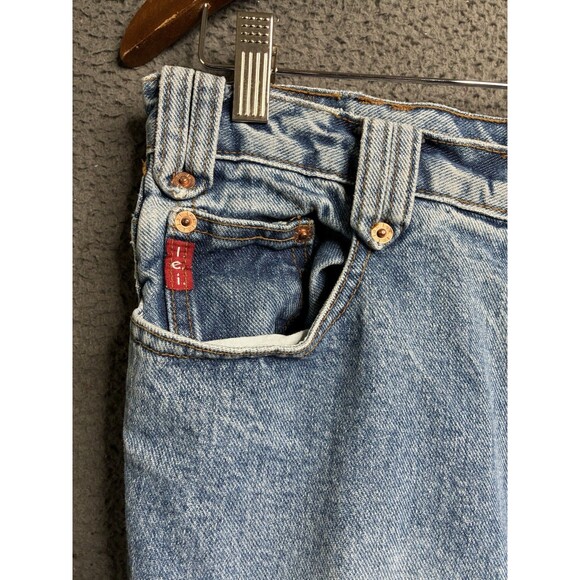 LEI Vintage Y2K Flare Leg Jeans Size 9 Mid Rise Wide Bottom 30x31 Bareback USA - Picture 4 of 16